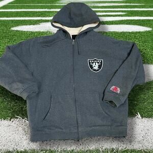 Las Vegas Oakland Raiders Hoodie Mens Large NFL Pro Line Full Zip Football AFC